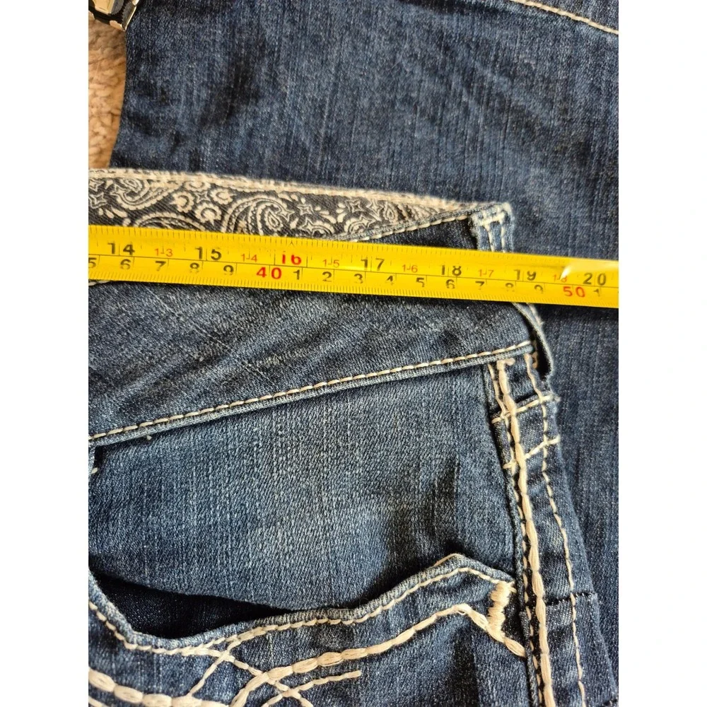 Ariat REAL Denim Marine Bootcut Jeans Dark Wash Contrast Stitch‎ Size 34R
